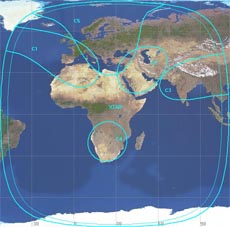 XTAR-EUR X-band Spot Beams